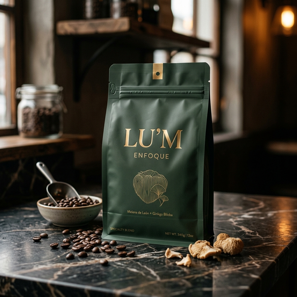 Lu'm Enfoque — Café funcional con Melena de León y Ginkgo Biloba